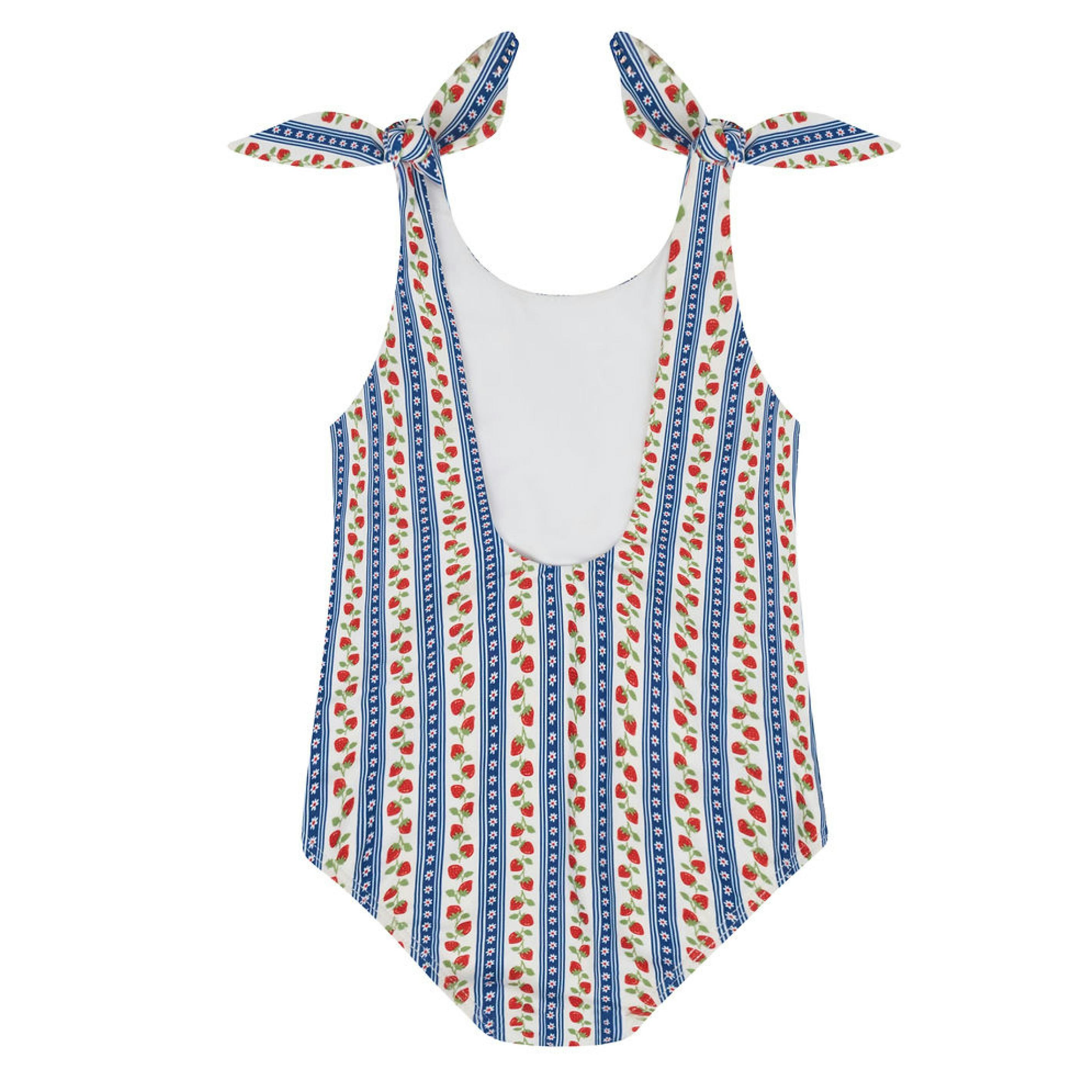 girls strawberry patch tie knot one piece
