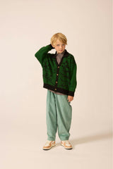 Collared Classroom Cardigan with Intarsia