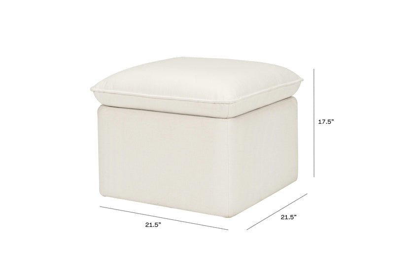 Babyletto Cali Storage Ottoman in Eco-Performance Fabric with USB port | Water Repellent & Stain Resistant