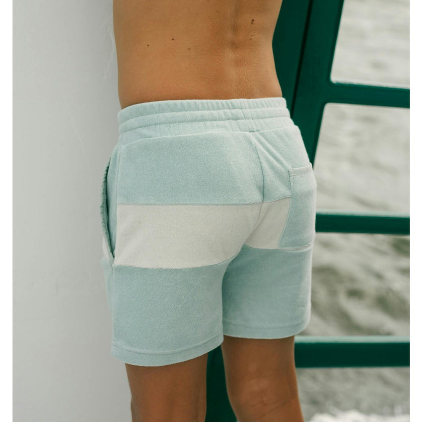 boys sage colorblock french terry short