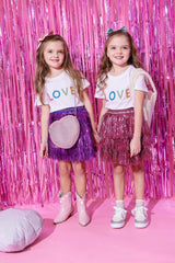 Lavender Shimmer Tinsel Party Skirt