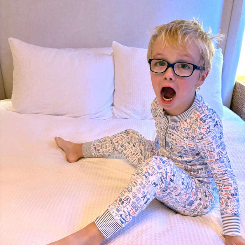 Hockey Two Piece Kids Henley Pajamas