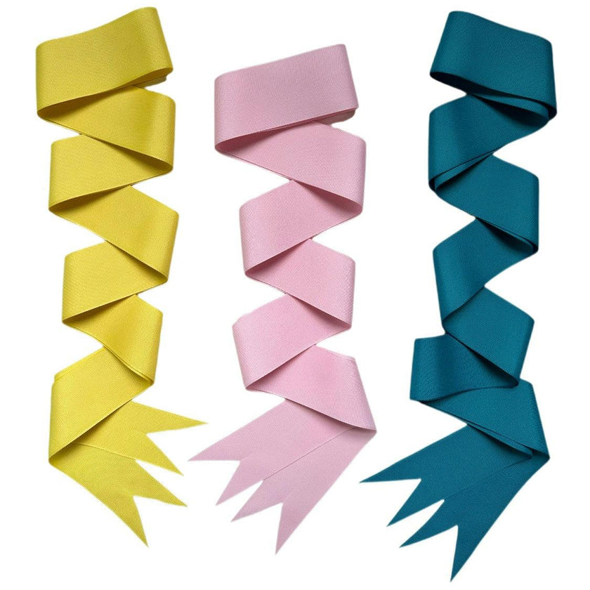 Bright Blue, Pink & Yellow Grosgrain Ribbon Pack - Long