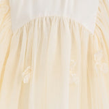 Beige Mirelle Petal Flared Tulle Dress
