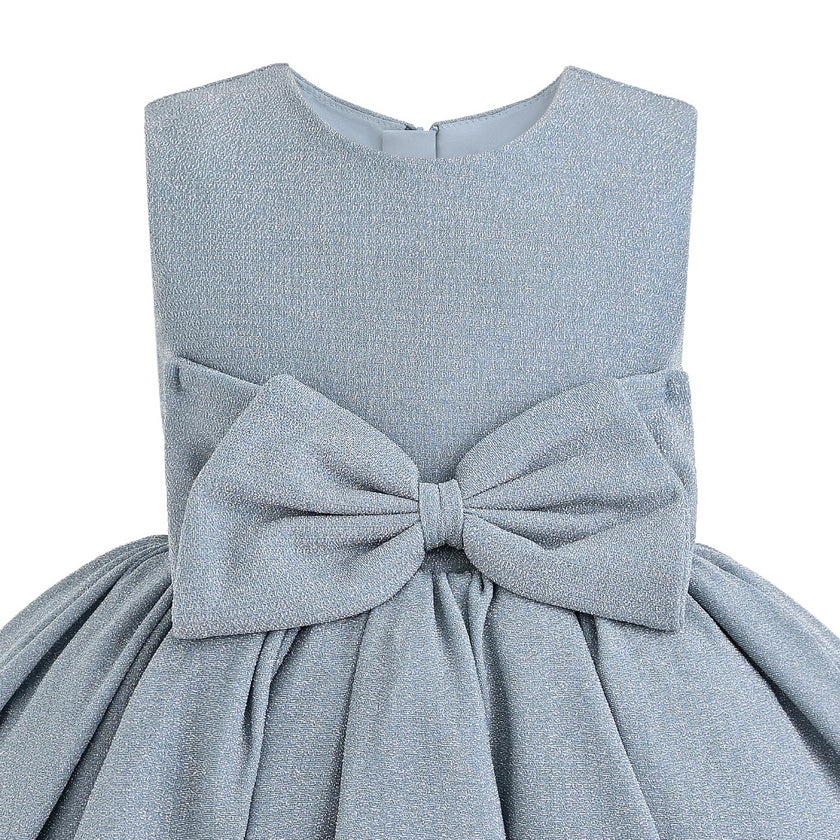 Blue Isalyn Glitter Bow Dress