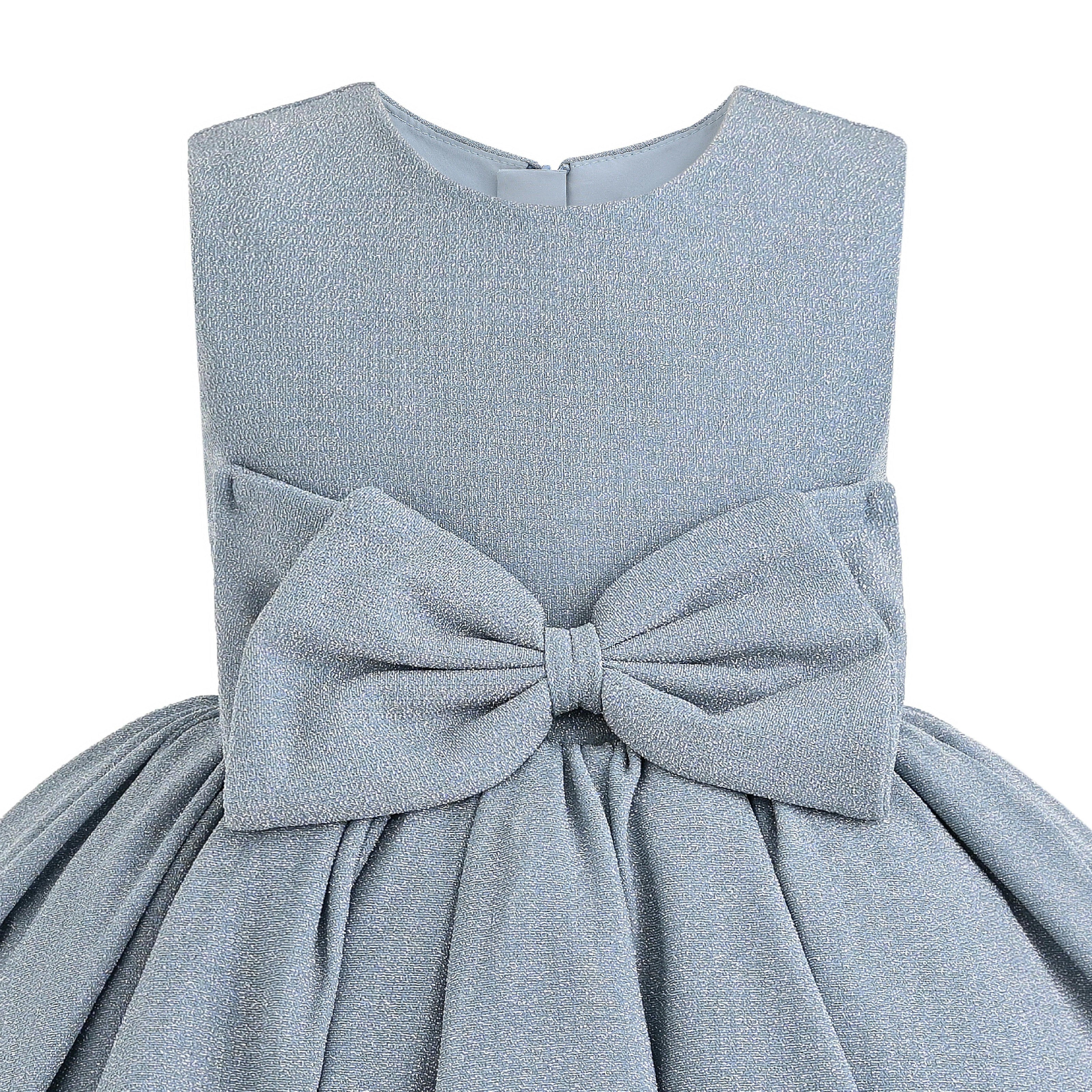 Blue Isalyn Glitter Bow Dress
