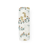Stretch Knit Swaddle Blanket - Bunnies and Tulips