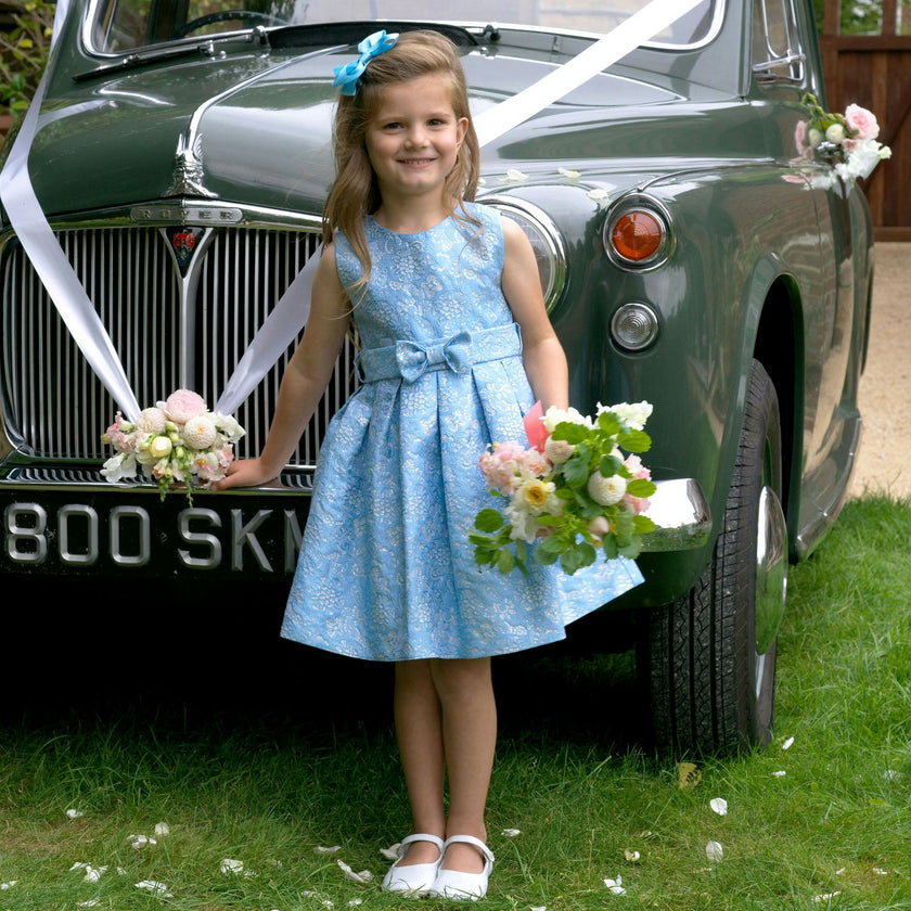Blue Damask Party Dress