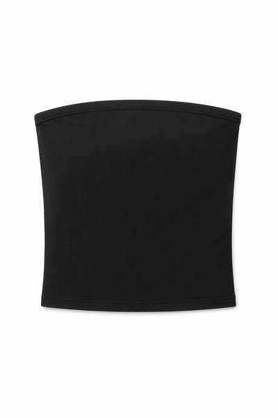 Alexa Black Cotton Spandex Longer Tube Top