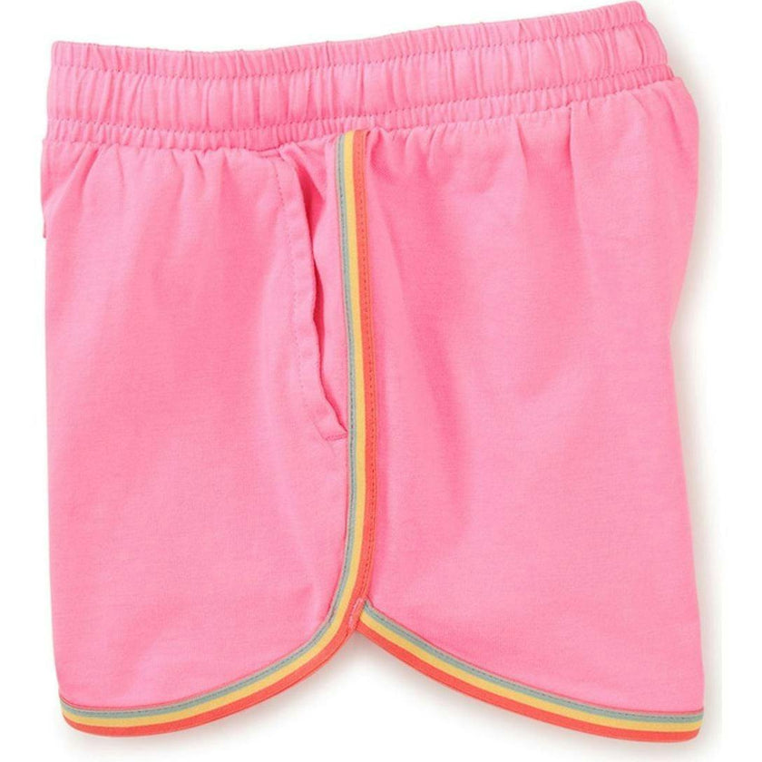 Rainbow Binding Track Shorts, Pink