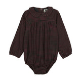 Plaid Collar Girls Romper