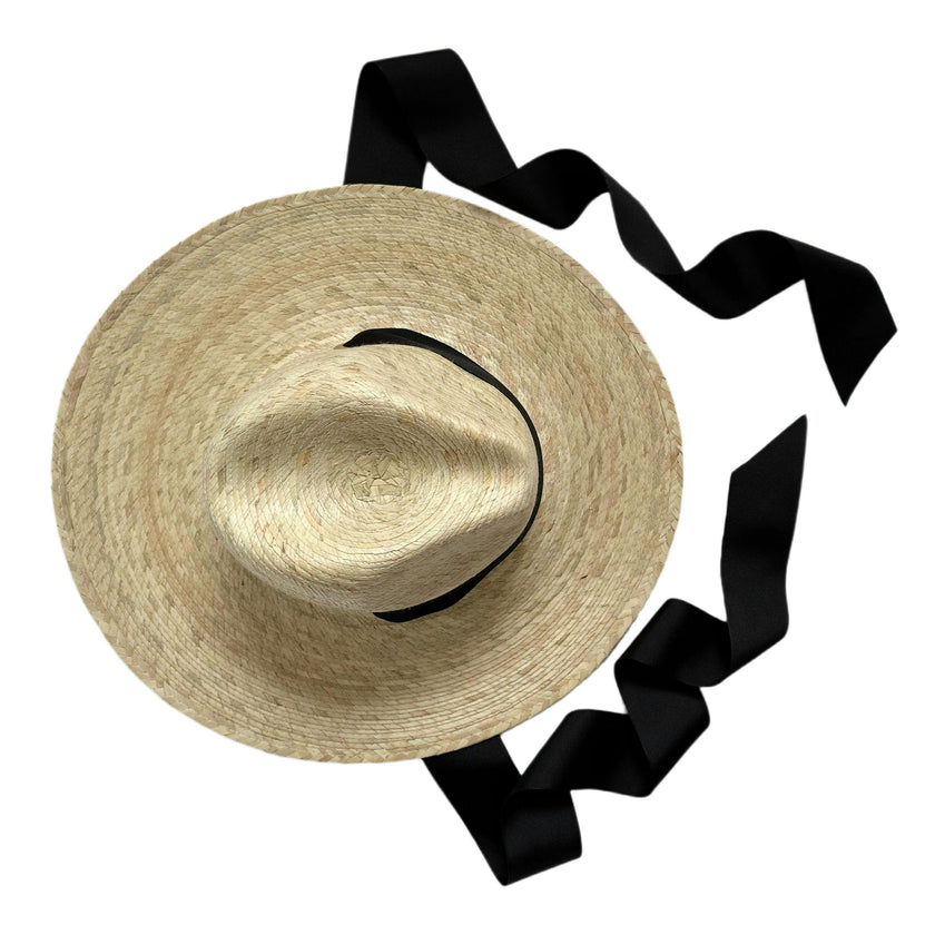 Zinnia Sun Hat - Long Black Grosgrain Ribbon