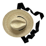 Zinnia Sun Hat - Long Black Grosgrain Ribbon