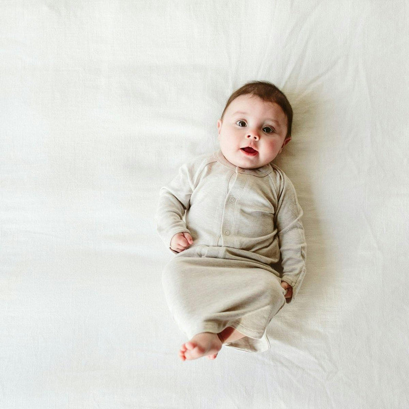 24 HOUR CONVERTIBLE GOWN | STORM GRAY — Bamboo Organic Cotton Blend, Preemie–6M
