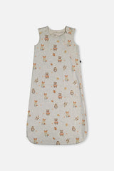 Organic Cotton Sleep Sack Beige Animal Print