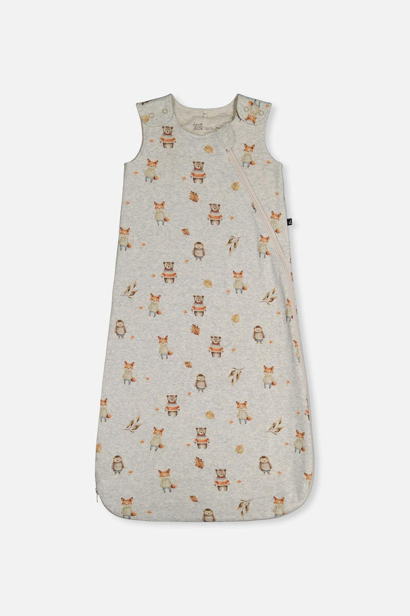 Organic Cotton Sleep Sack Beige Animal Print