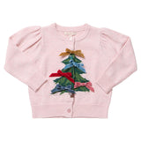 Girls Constance Sweater - Tree Bows