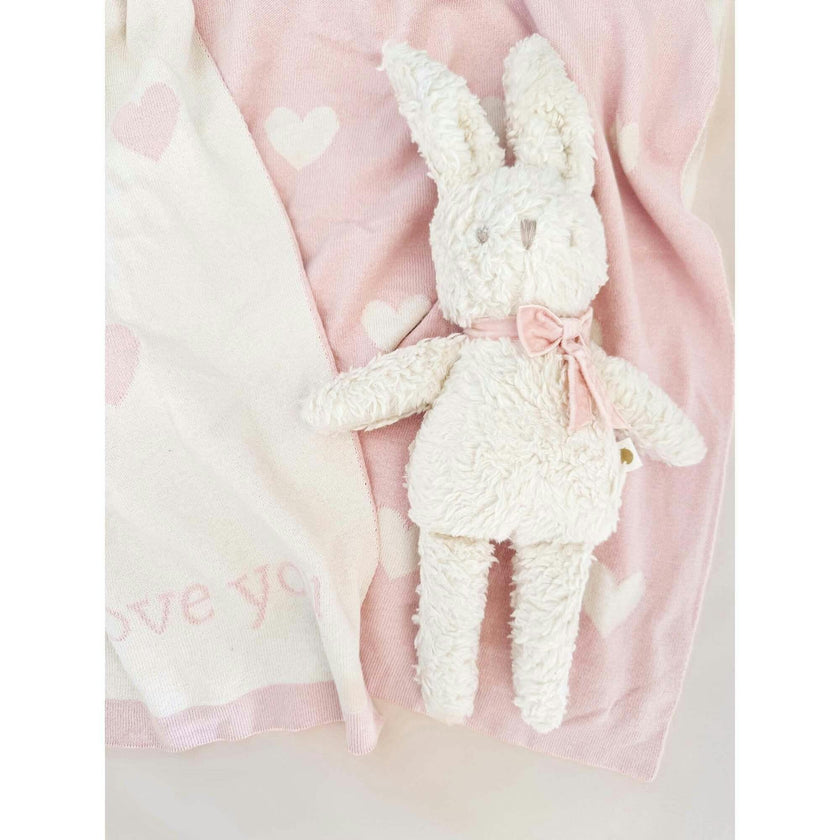 Swaddle and Charlie Bunny Plush Toy Set - Pink Bow