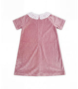 Fanny Girl Dress, Pink Velvety Cotton