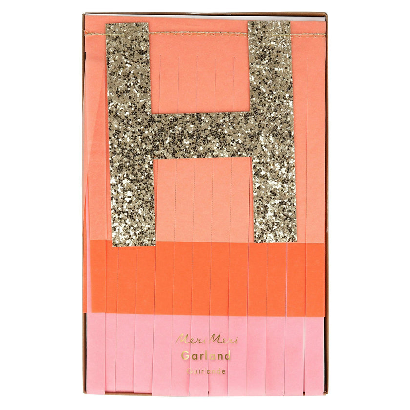 Pink Happy Birthday Fringe Garland Set