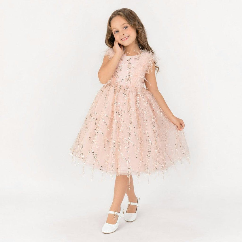 Sparkly Feather Fairy Tulle Dress