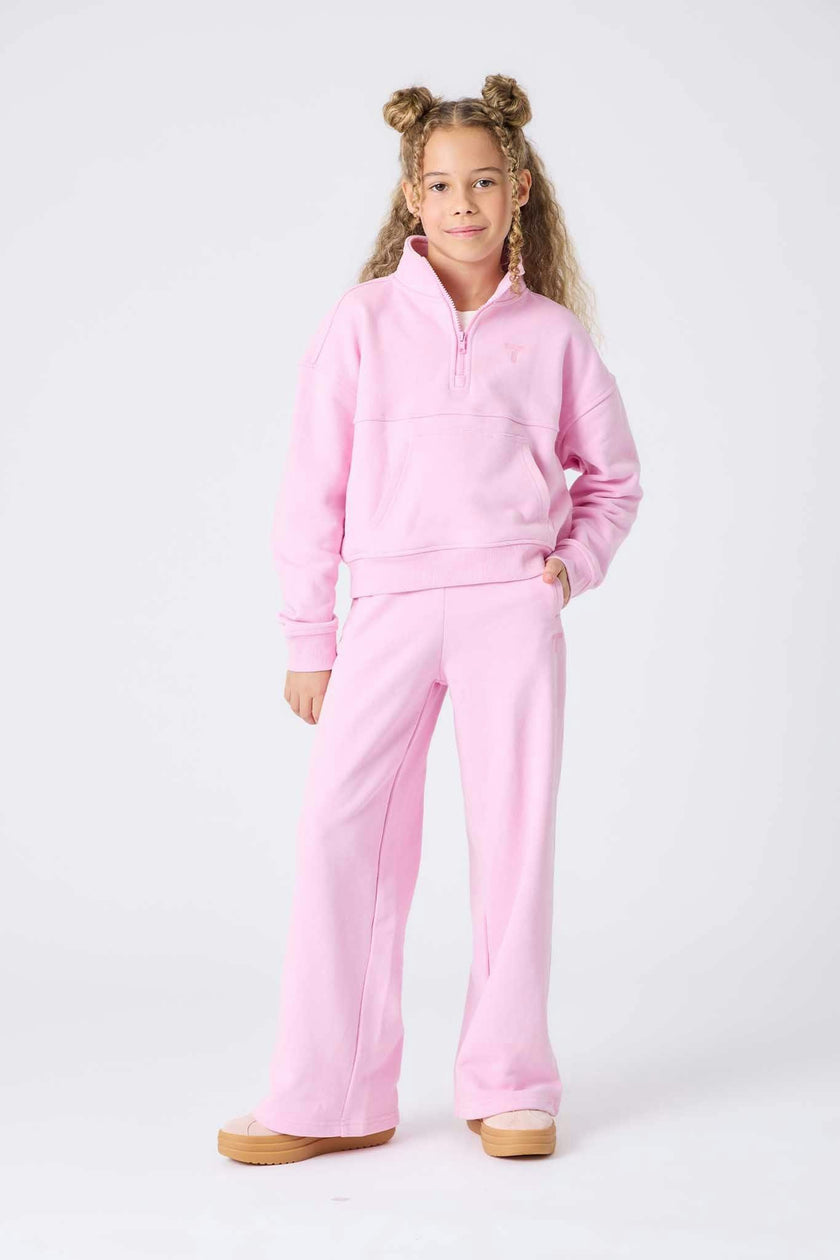 Girls Wide Leg Sweatpant in Candy Pink