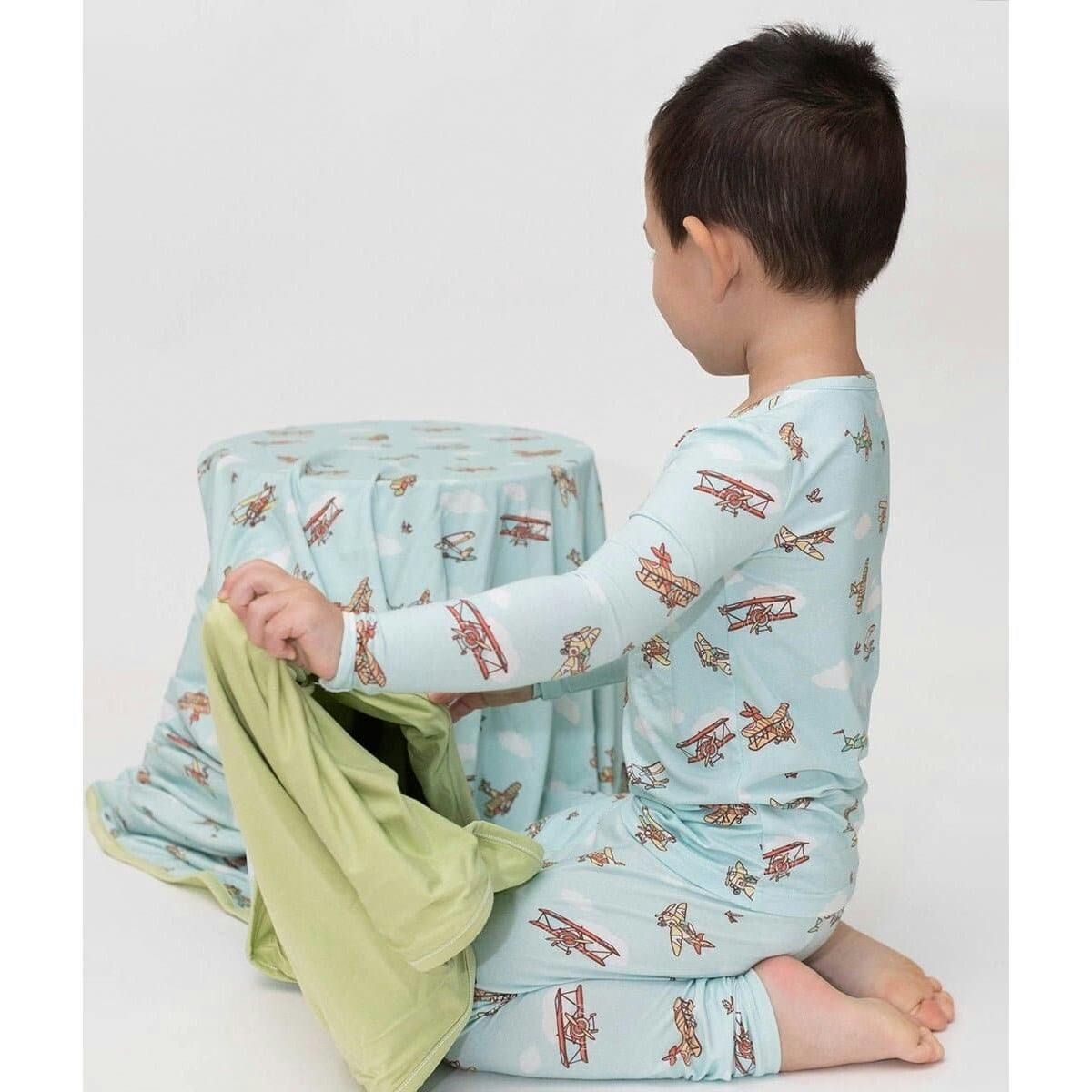 Vintage Airplanes Bamboo Convertible Footie