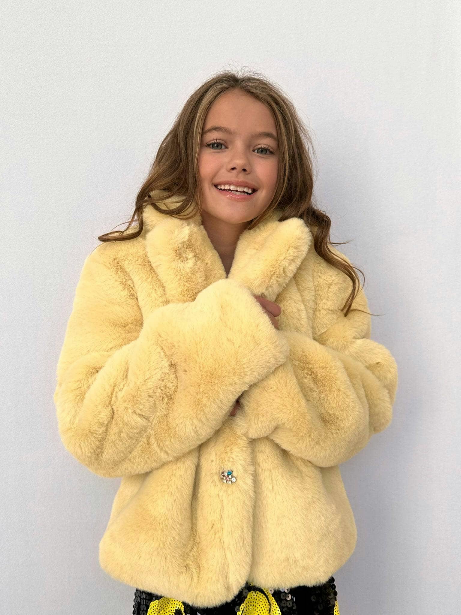 Little Miss Sunshine Faux Fur Jacket