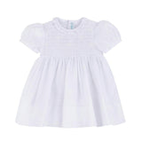 Girls White Floral Smocked Dress