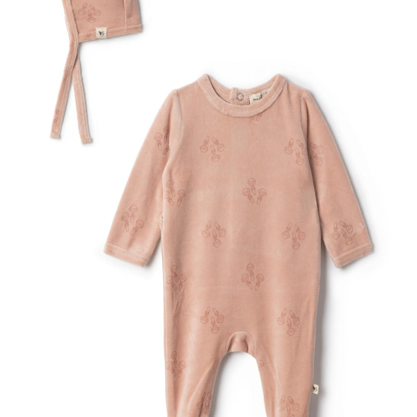 Rattle Print Onesie Pink