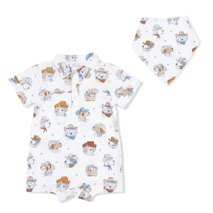 Cowdogs - Cowboy Shortie & Bandana Bib Set
