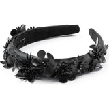 Dalia Pearl Flower Embellished Satin Headband