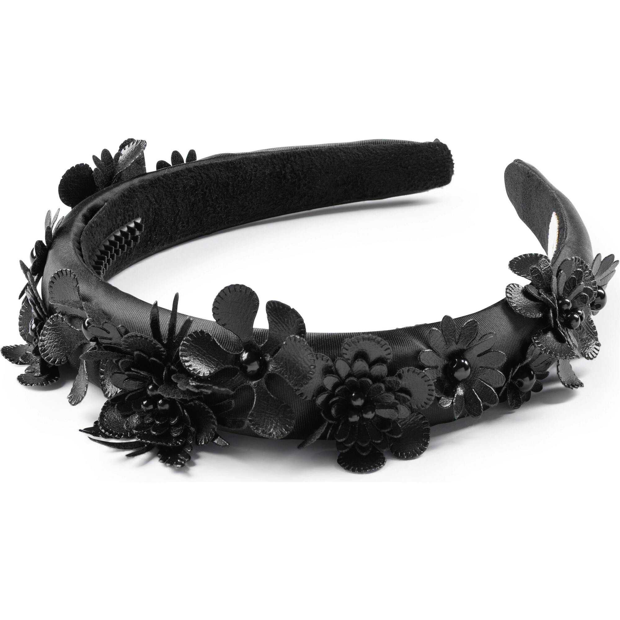 Dalia Pearl Flower Embellished Satin Headband