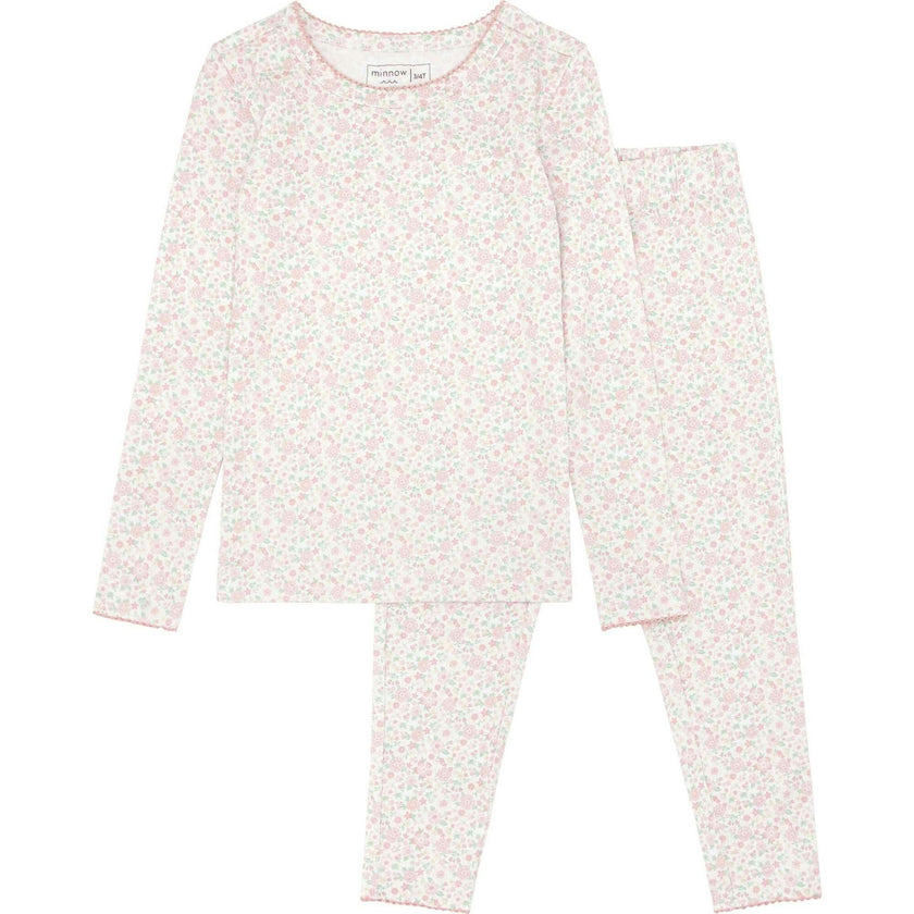 Girls Antique Floral Pima Pajama Set