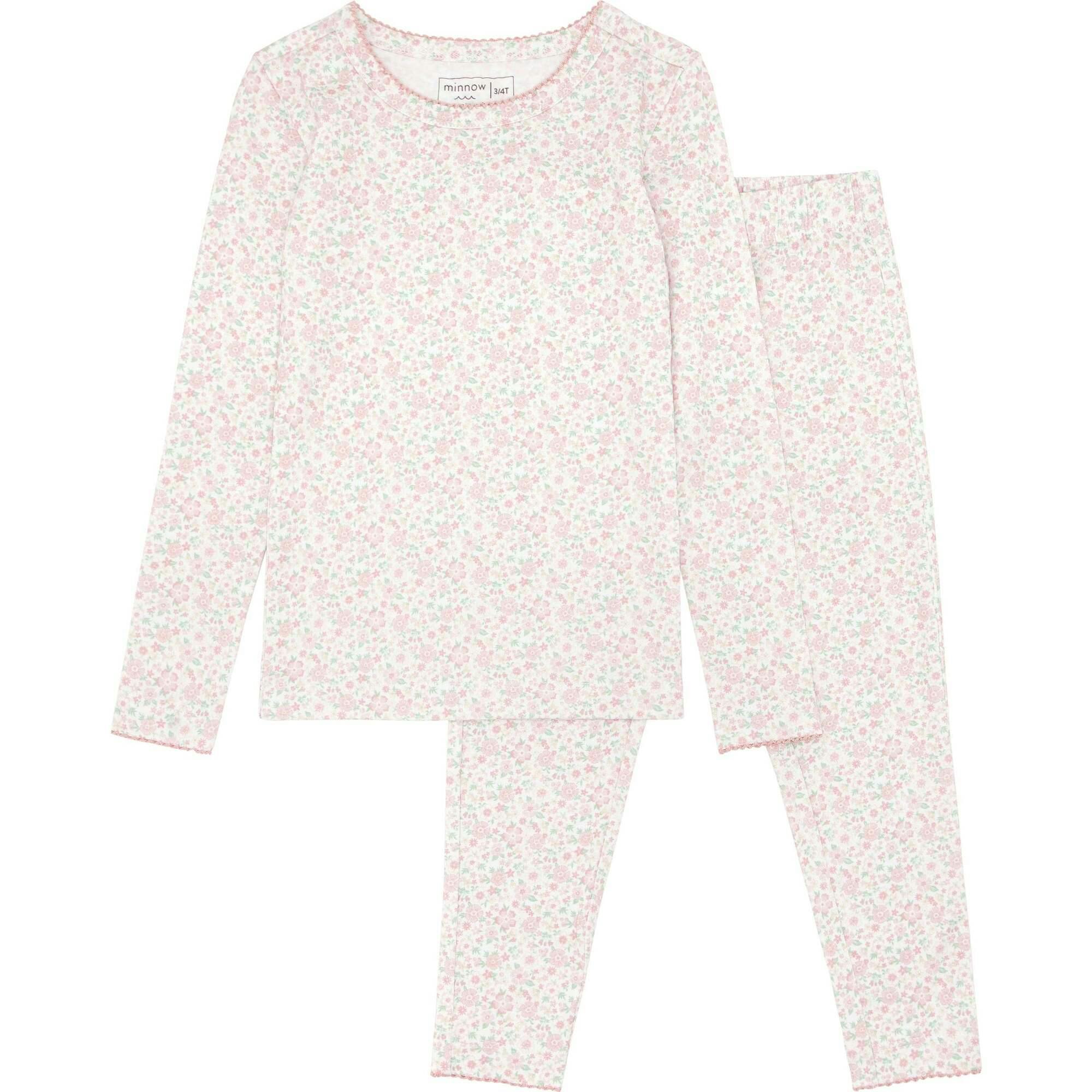 Girls Antique Floral Pima Pajama Set