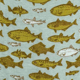 Blue Fish Bamboo Muslin Fitted Crib Sheet