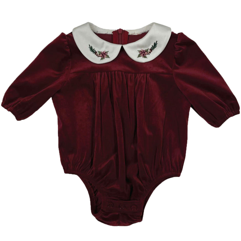 Velvet Butter Peter Pan Collar Long Sleeve Romper