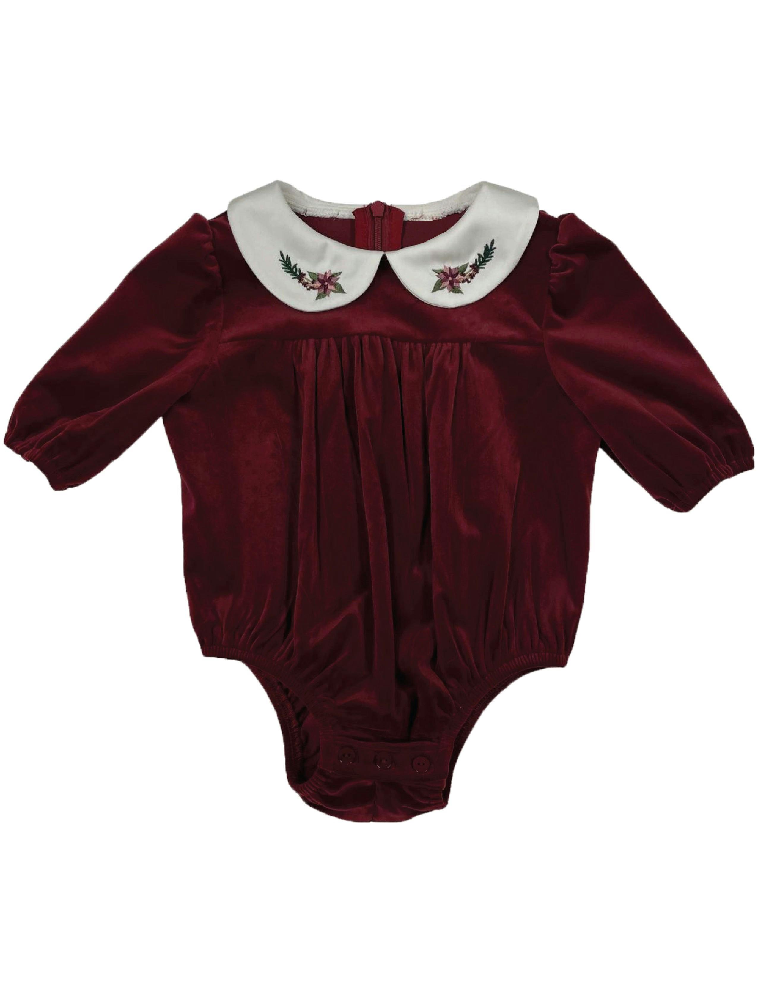 Velvet Butter Peter Pan Collar Long Sleeve Romper