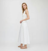 The Delphine Nap Skirt - White Crinkle Check