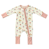 Baby Girl Long Sleeve Zip Romper in Meadow Bloom