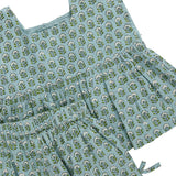 Girls Kamari Top - Blue Prairie Block Print