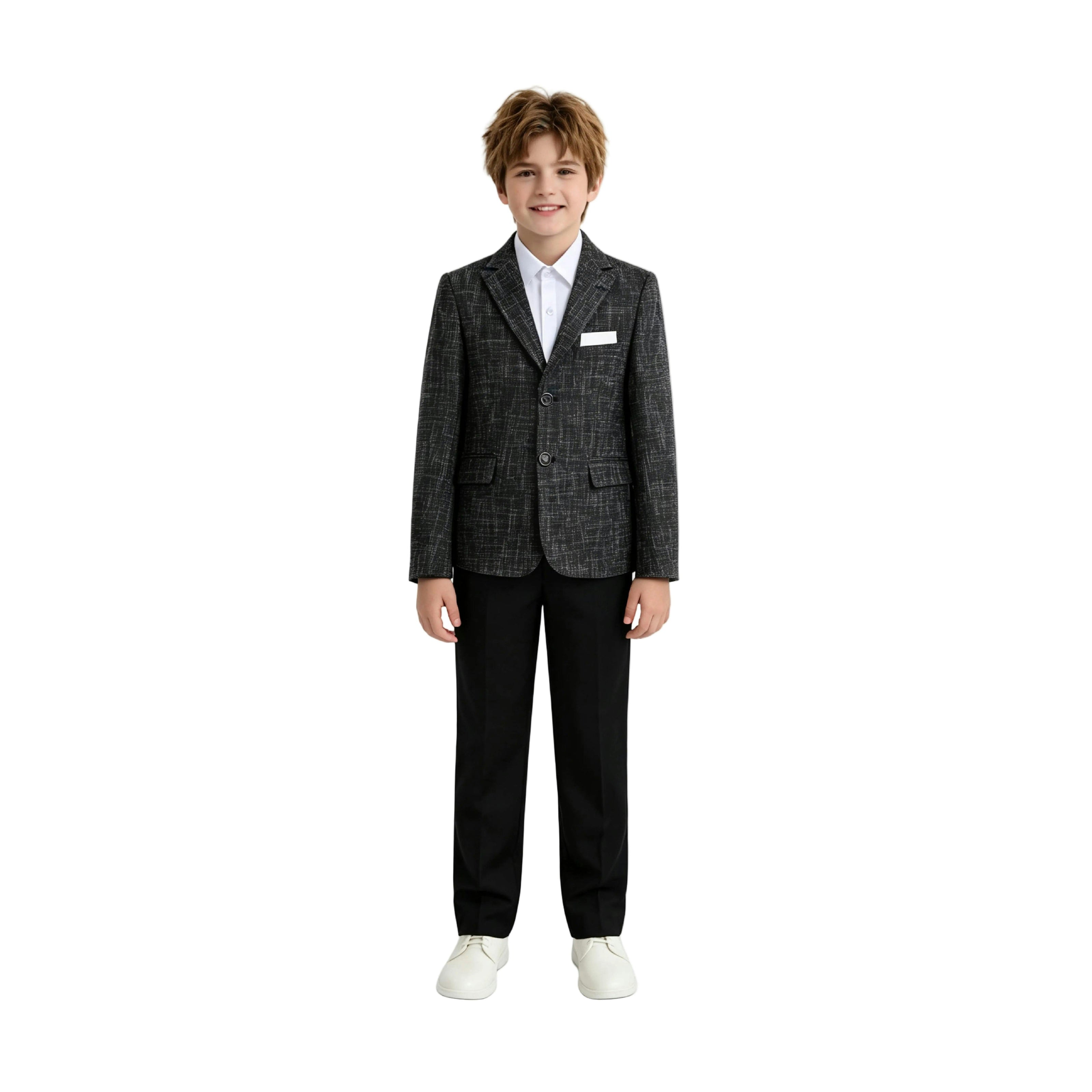 Black Alexander Checked Pattern Blazer Suit Set