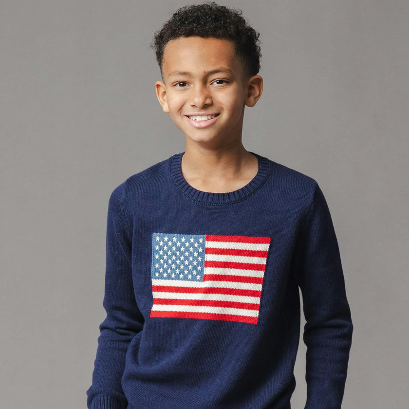 Organic Crew Neck Flag Sweater