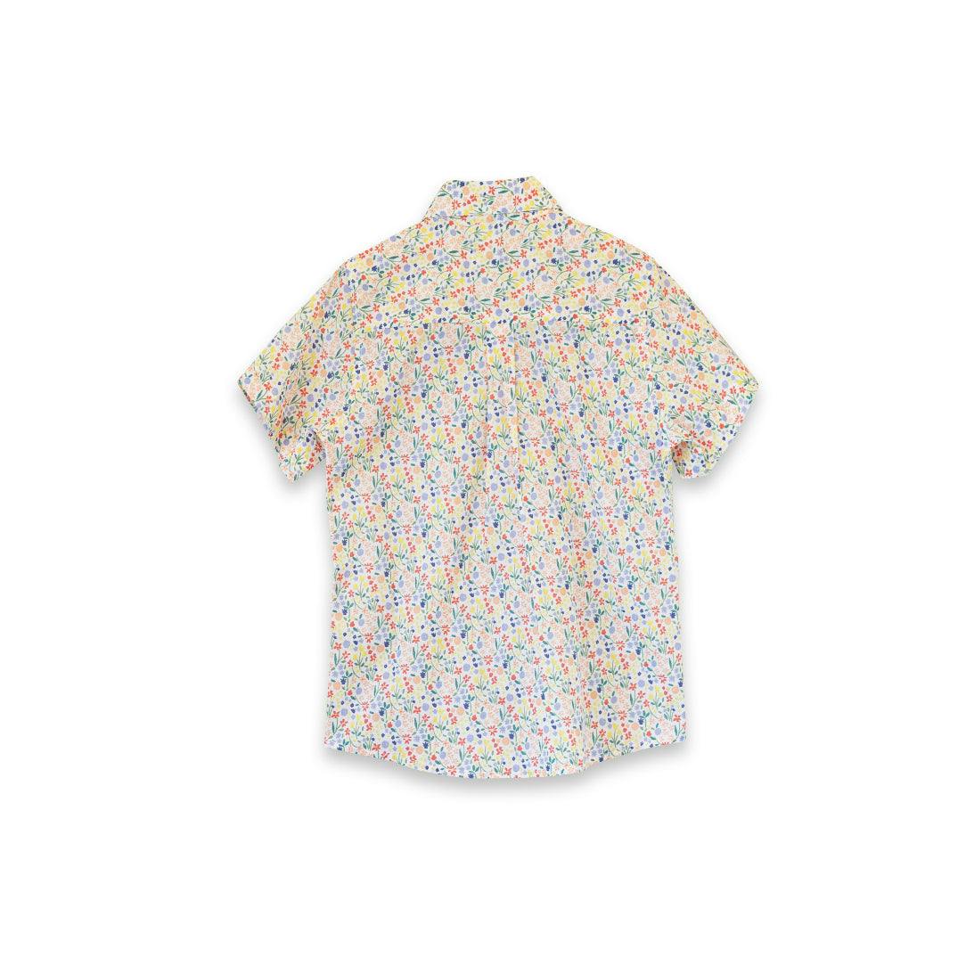 Boys Collar Shirt | Yellow Petal Confetti