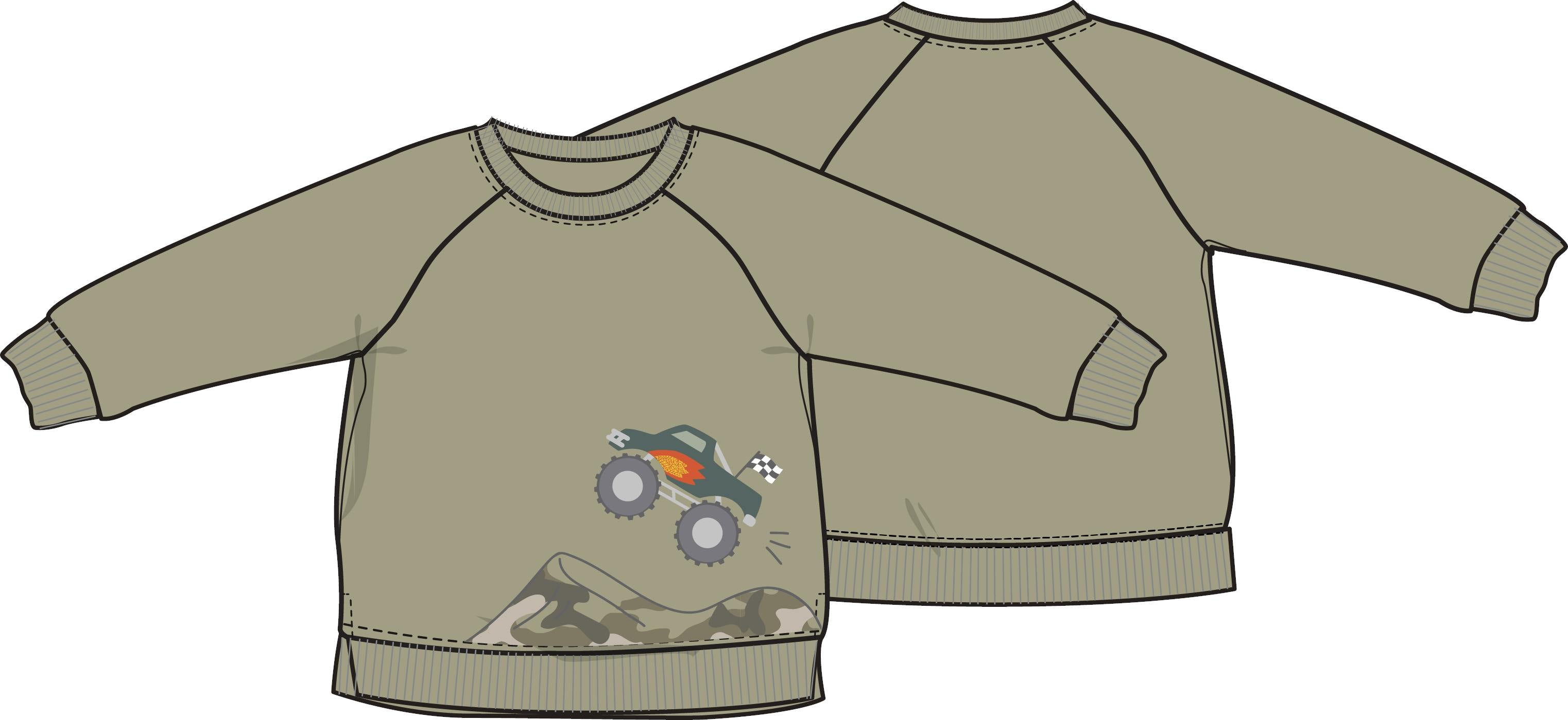 Camo French Terry - Drop Sleeve Sweatshirt