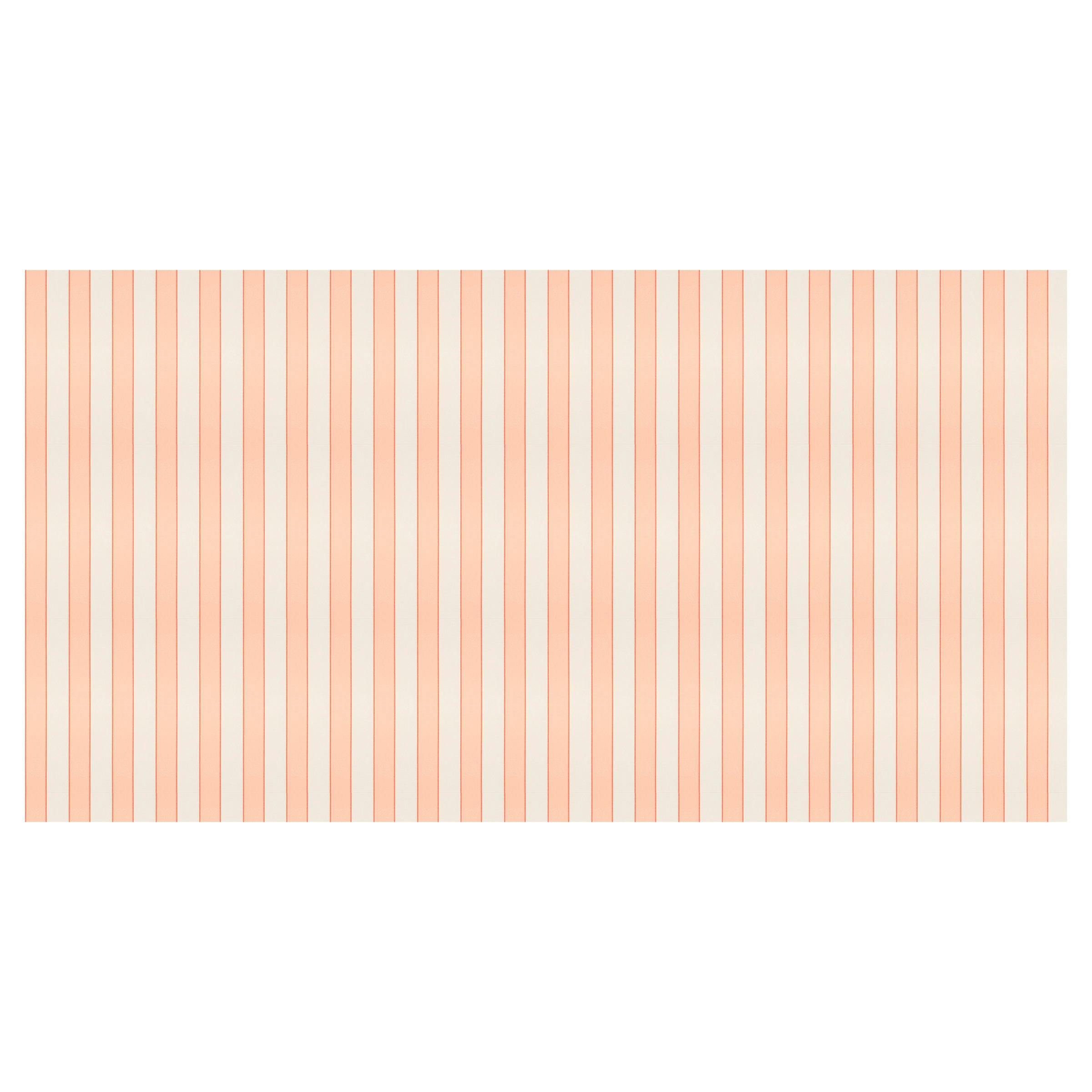 Peach Striped Paper Tablecloth