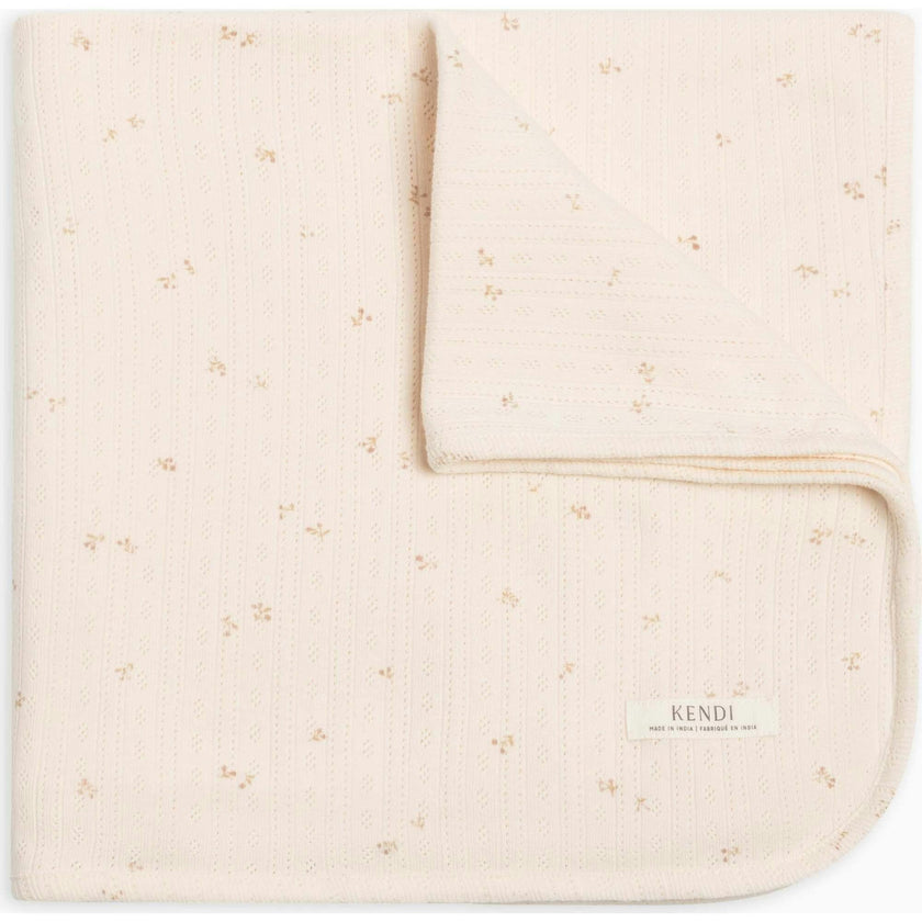 Brushed Back Pointelle Swaddle Blanket