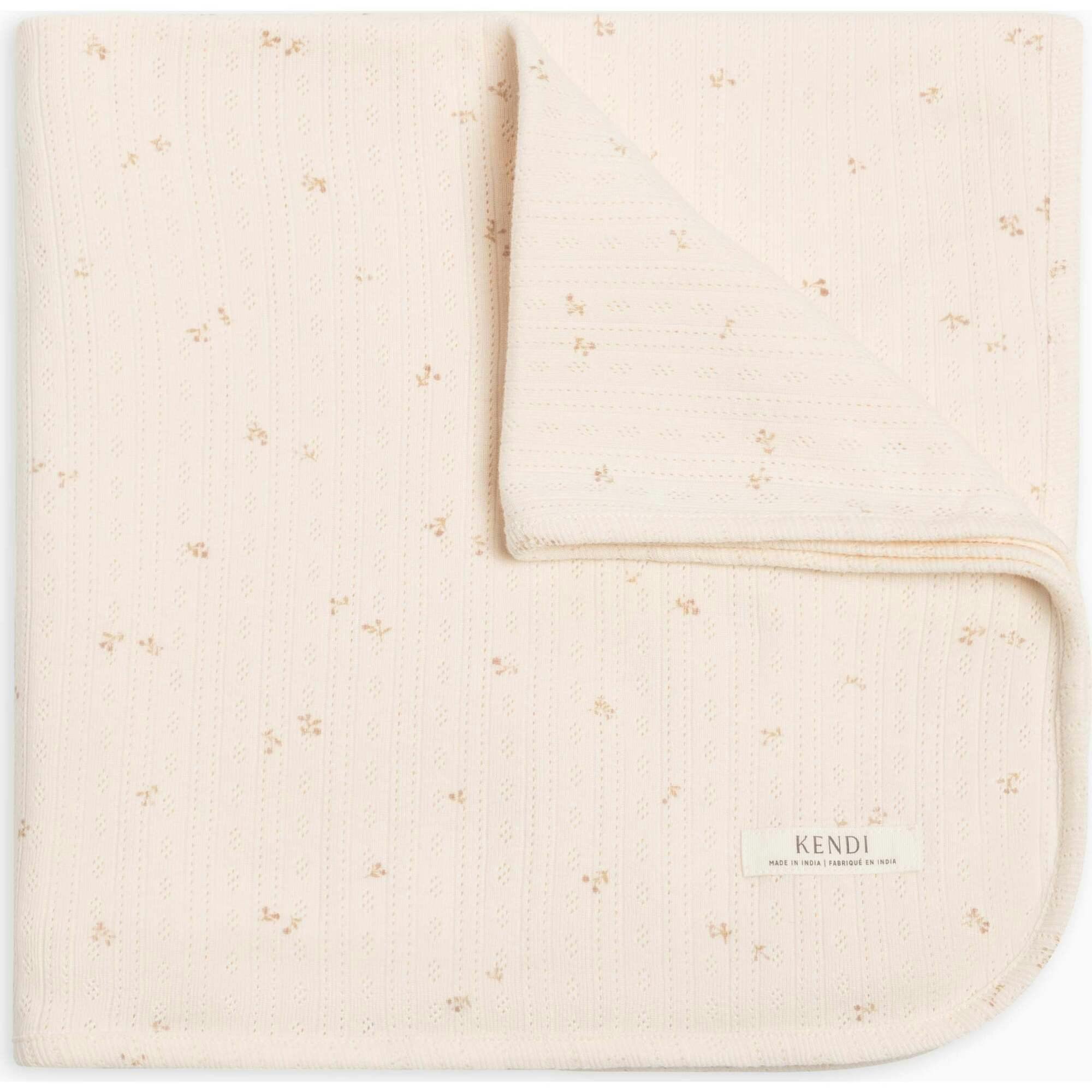 Brushed Back Pointelle Swaddle Blanket