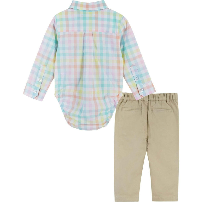 Easter Plaid Shirt & Khaki Pants Set