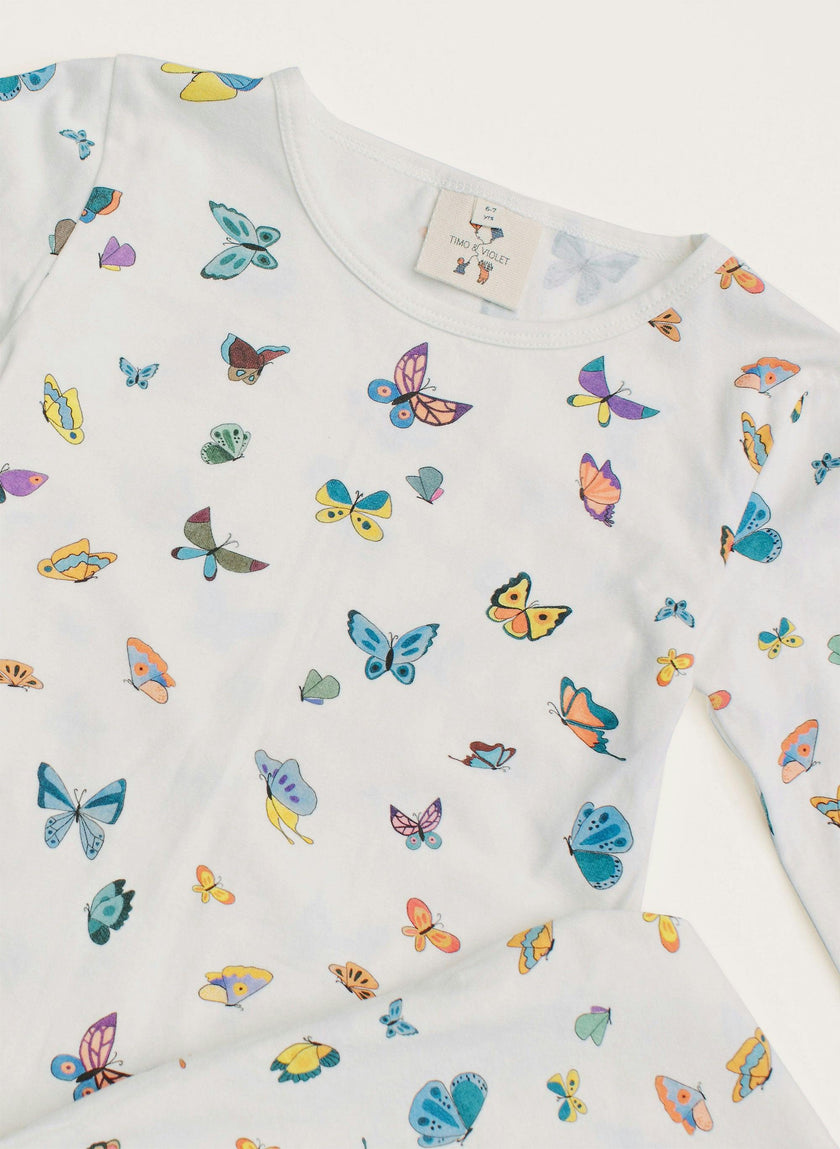 Children's Two Piece Organic Pajamas - Madame Butterfly